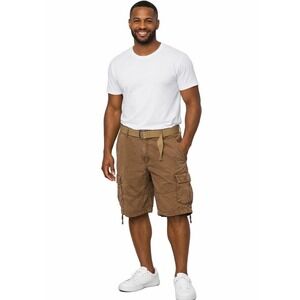 Ocean‎ Pacific Brown Cargo Shorts Cotton Belted 38 Utility Resortwear 88-72